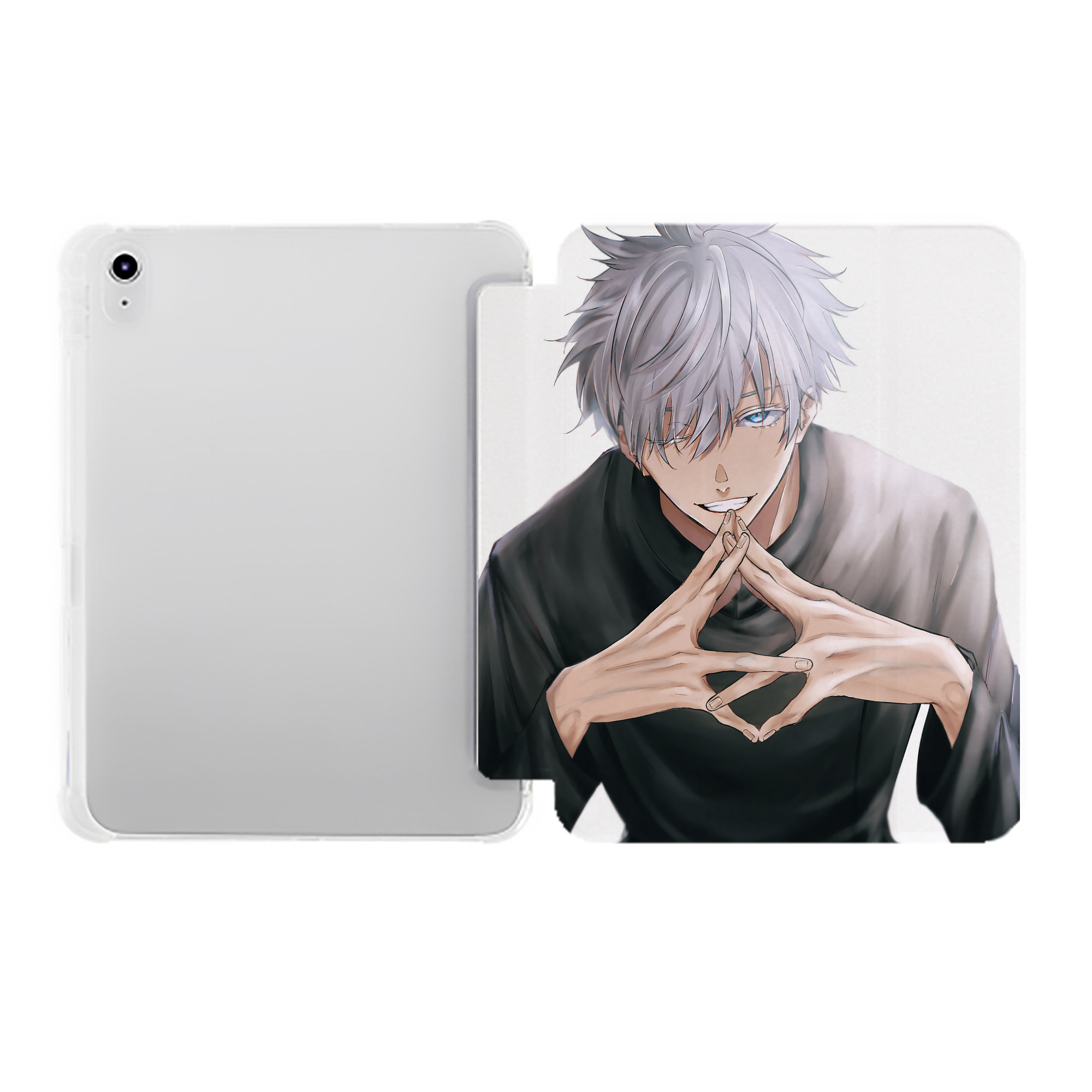 （画像用） 呪術廻戦 Jujutsu Kaisen IPad ケース ペン収納付き 三つ折りスタンド PUレザー×シリコン 対応機種9.5/10.5/10.9インチ